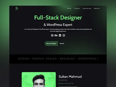 Sultan M. - One-Page Portfolio Website agency app branding design landing page modern modern portfolio modern website one page site personal website portfolio showcase website ui ux website