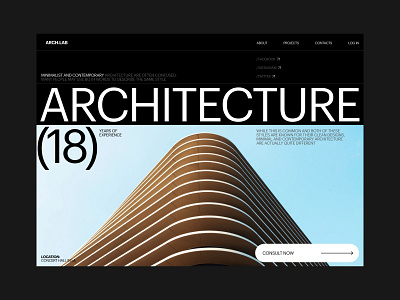 Architect's consultation architecture building design desktop main page minimal page ui web web design webpage