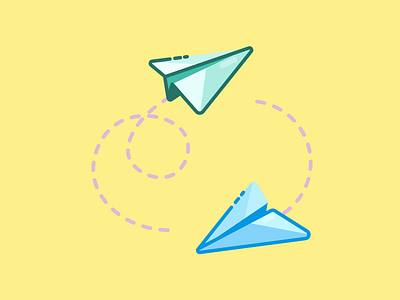 Paper Planes airplane flat design fly graphic design paper vector illustration