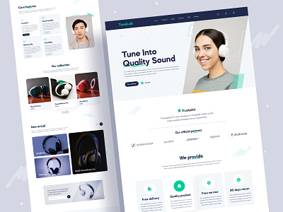 E-commerce/Product Design Website/Landing Page branding ecommerce website headphone headphone product website homepage landing page logo marketplace website product design product page user experience user interface web web design web marketing website