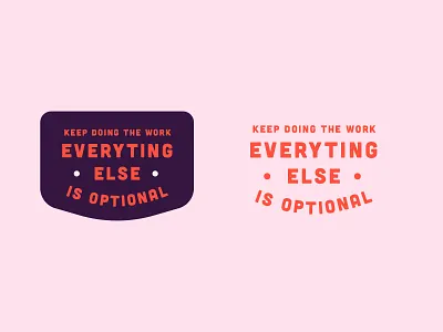 Tidbit Badge Catalog V2: Keep Doing the Work badge badge design branding cream design iconography illustration logo pink red typography ui work