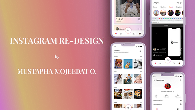 Instagram Re-design app design pr typography ui ux