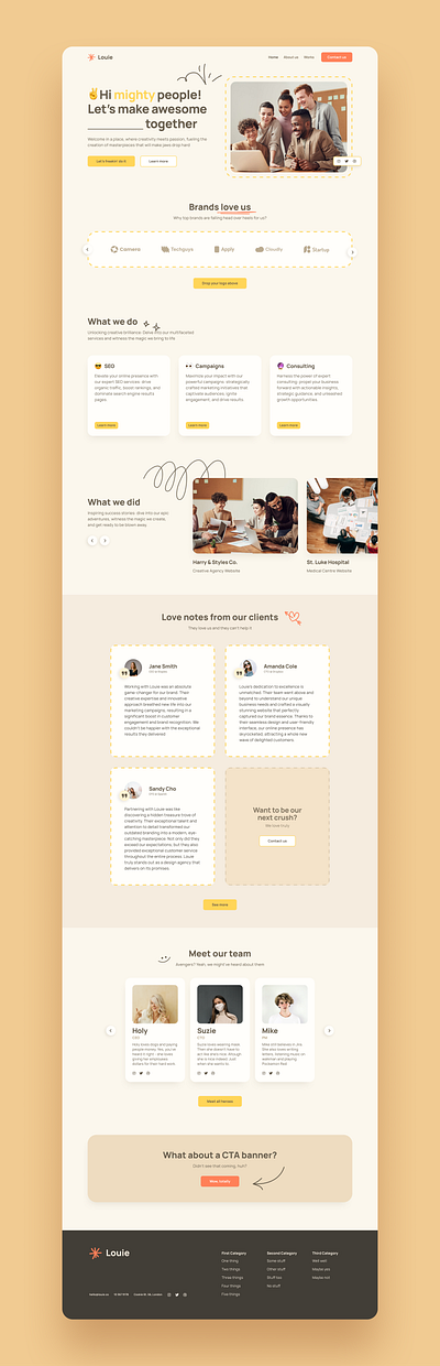 Louie - Agency LP design landing page minimal minimalistic ui web