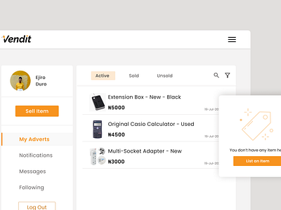 Vendit - E-commerce Ad Dashboard design e commerce website ui uiux