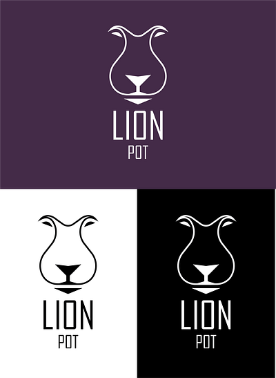 LION POT MINIMAL LOGO DESIGN branding graphic design logo