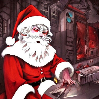 Santa Claus christmas creepy illustration santa claus xmas