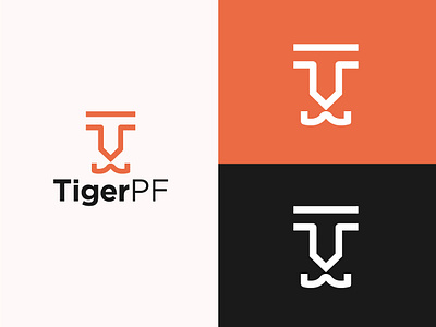 Tiger PF Logo Design. branding design flat graphic design graphicsdesigner icon logo logodesign logofolio logomaker logomark logos modern premium professional tiger tigericon tigerlogo vector visualidentity