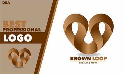 Brown Loop design gradiant logo graphic design illustration logo neon logo typography ui vector