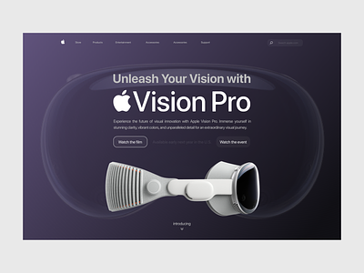Apple Vision Pro Landing Page consept ui ui design ui ux vision pro