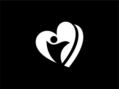 Simple People In Love Shape Logo abstract charity logo design logo love logo monogram people logo vector