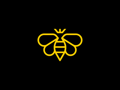 Queen Bee Logo animal bee bee logo design finance flying honey honeycomb icon logo logo design logodesign minimal minimalist logo product logo queen bee retial wing