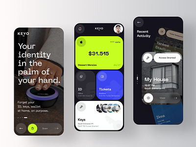 Keyo - Secure Privacy-centric Biometric Identity Network accommodation apartment app app design housing ios landlord lease mobile property realestate rental tenant uxdesign