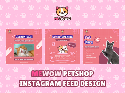 Mewow Petshop - Social Media Design cat creative design graphic design pet petshop social media