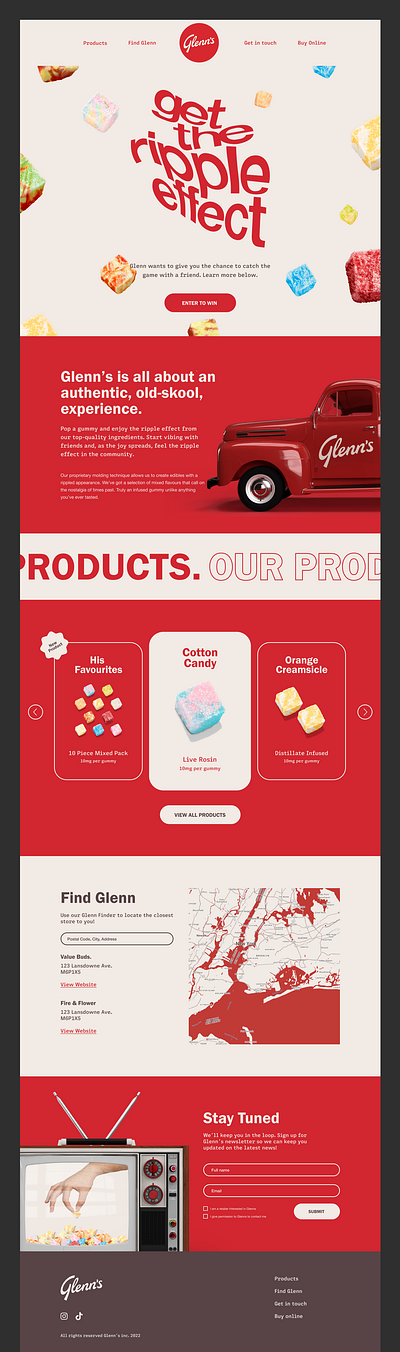 Glenn's Edibles Website b2c design frontend graphic design interface product ui ux web website