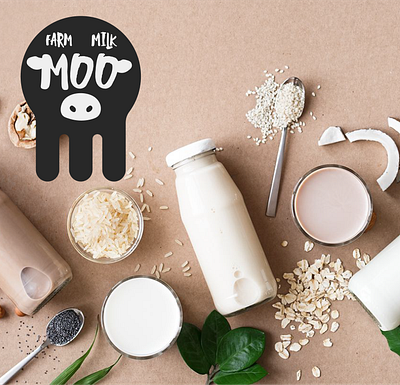 🥛Mockup#Logo#Farm Products adobe illustration branding design drink farm food graphic design illustration label label design milk mockup product vector