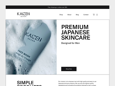 Kaizen Seven Skincare Website b2c design digital design ecommerce frontent design graphic design product shopify skincare ui ux web