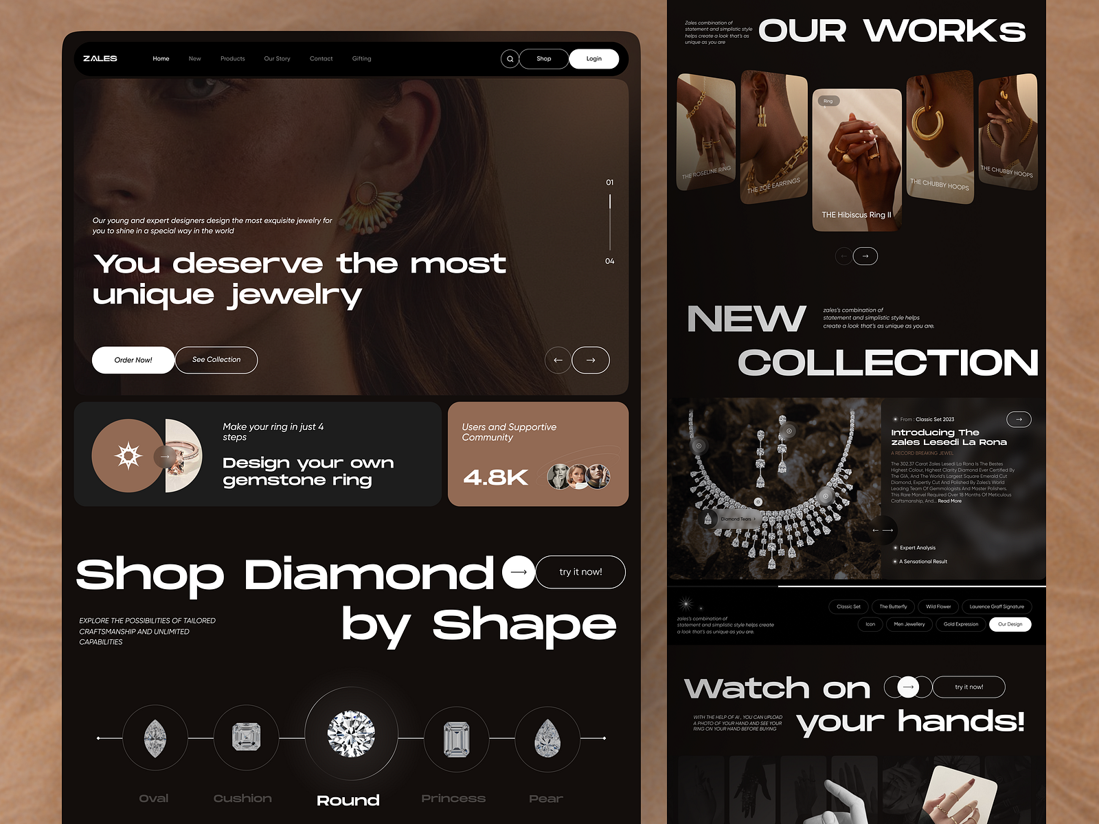 Jewelry landing page by Kimghazl Design for Pela Design on Dribbble