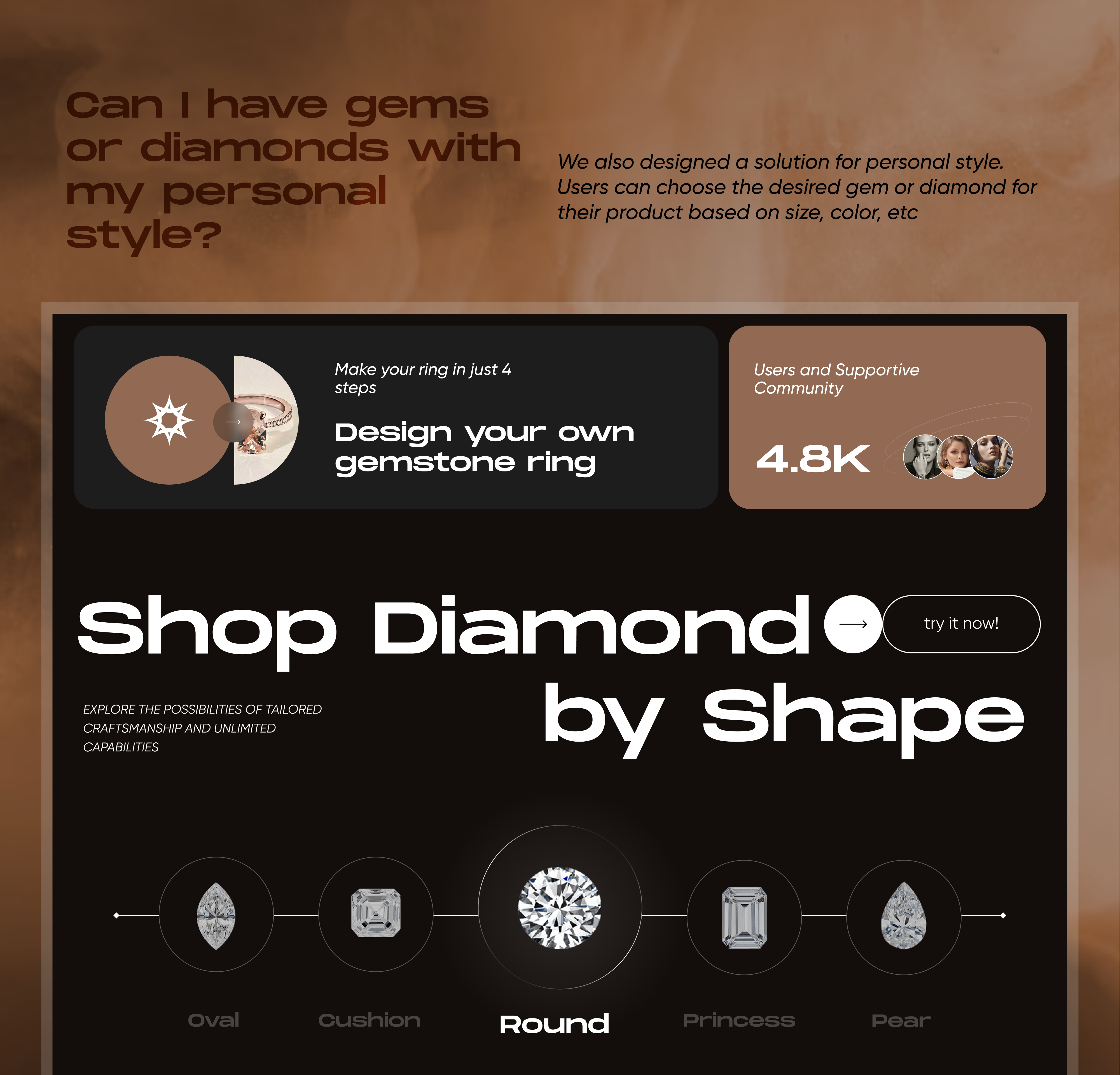 Jewelry landing page by Kimghazl Design for Pela Design on Dribbble