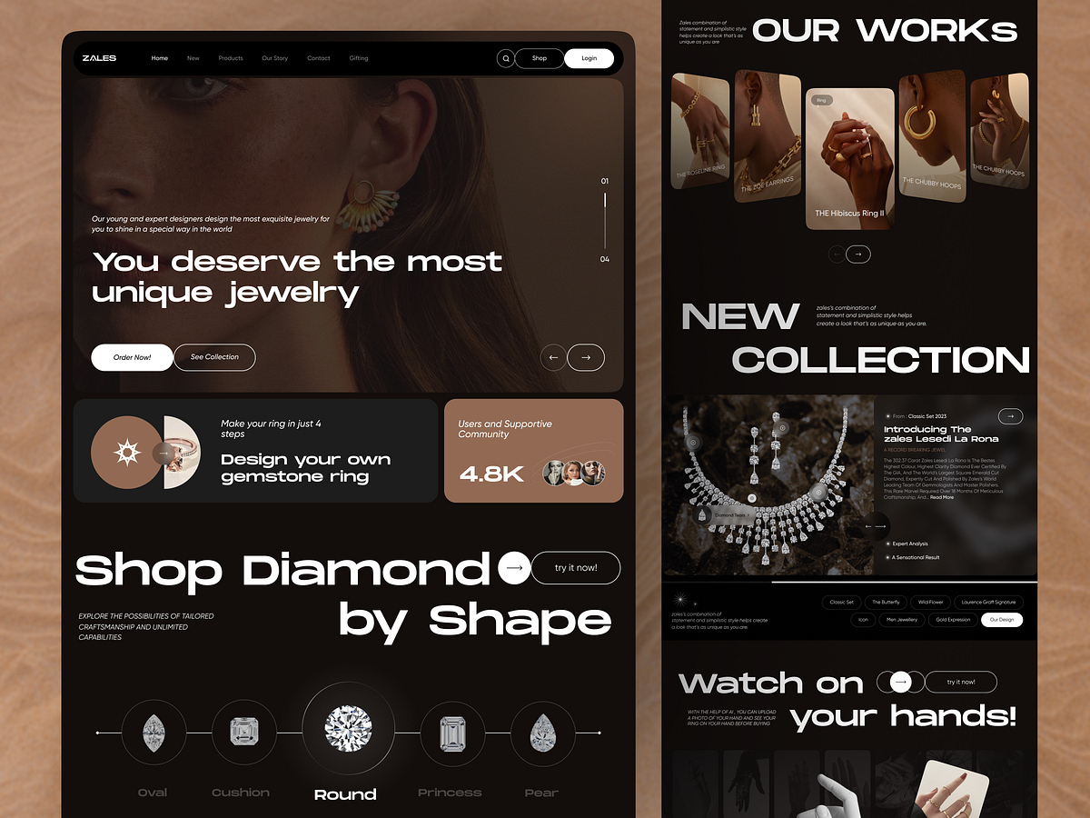 Jewelry landing page by Kimghazl Design for Pela Design on Dribbble