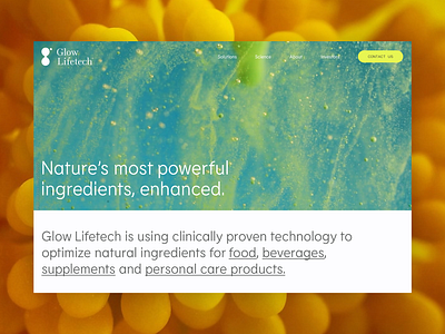 Glow LifeTech Website b2b biotech design digital design figma frontend design graphic design product ui ux web wordpress