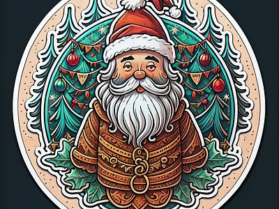 Christmas sticker christmas illustration sticker