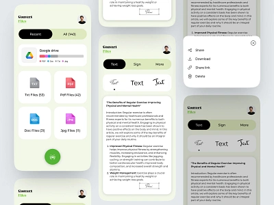 Convert Files - Mobile App app button sheet convert pdf design doc jpg mobile mobile app pdf popup scan scanner scanning sign txt