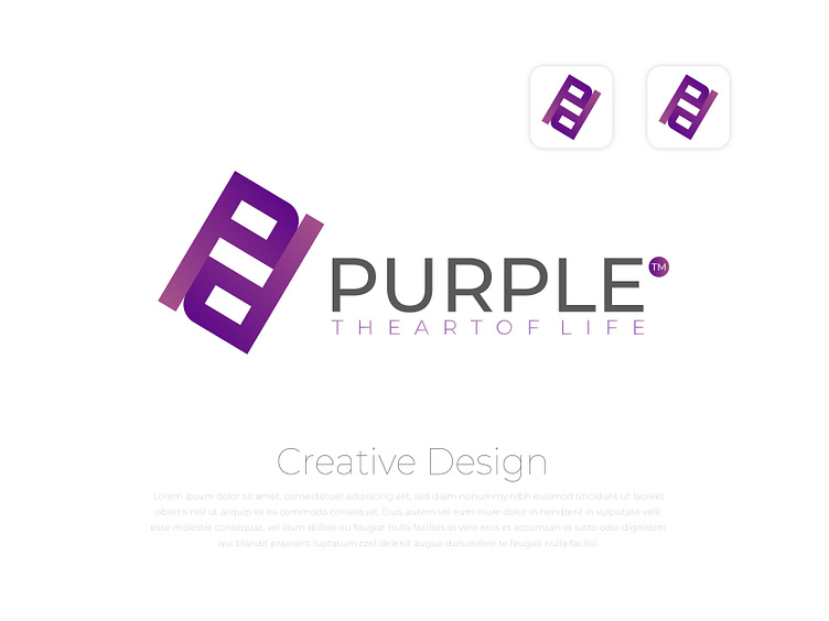 Purple Brands, P Letter logo, Modern logo design