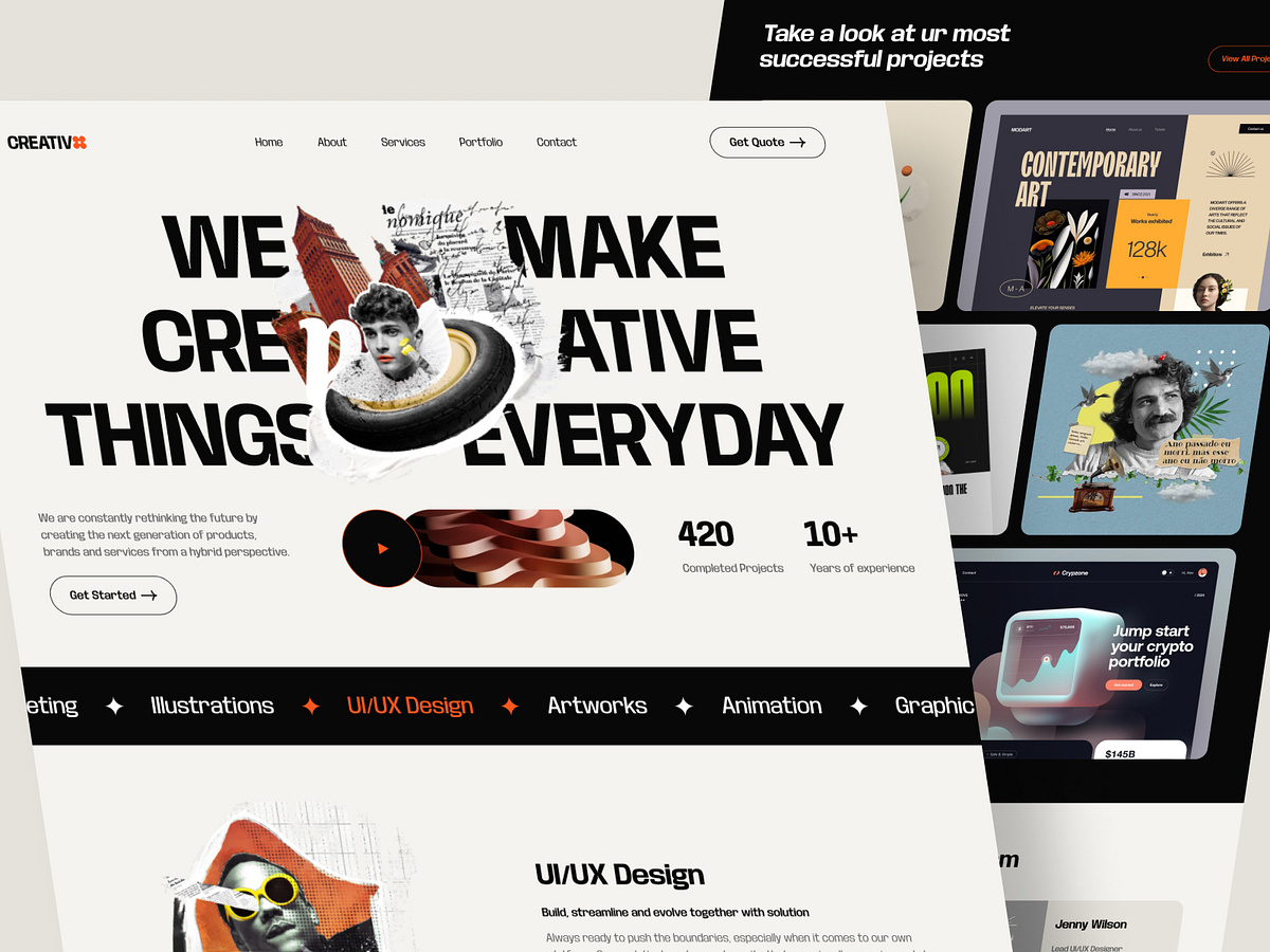 Creativo - Creative Design Agency Landing Page by RH | Web & Mobile App ...