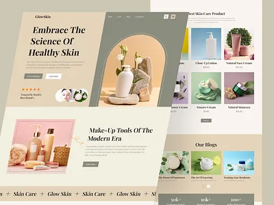 Glowskin - Skin Care Website Design glow skin luxury website product design skin care skin care website skin product skin website web design