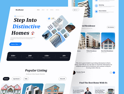 Real Estate Website Design - Landing Page building home house property real estate real estate ui real estate web design real estate website web design