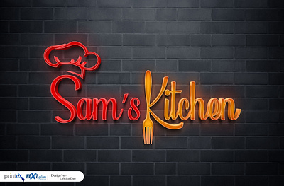 Sam's Kitchen Logo with outputs graphic design logo