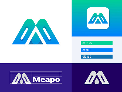 Meapo Modern logo design, logos 3d abstract logo branding creative logo design gradient logo graphic design icon illustration letter logo logo logo design logo maker logo mark logo type logos m logo minimalist logo modern logo monogram