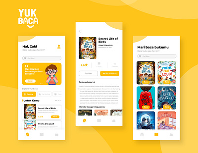 YukBaca - Children's Book Reading Apps app branding design graphic design illustration logo typography ui ux vector