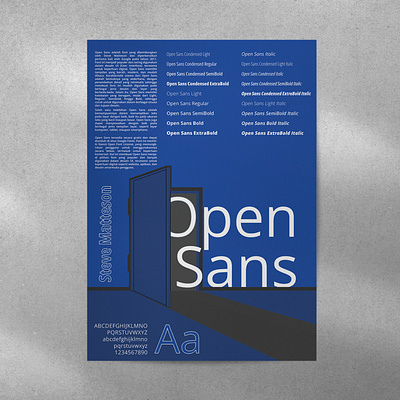 Open Sans Font Poster design illustration infographic typography vector