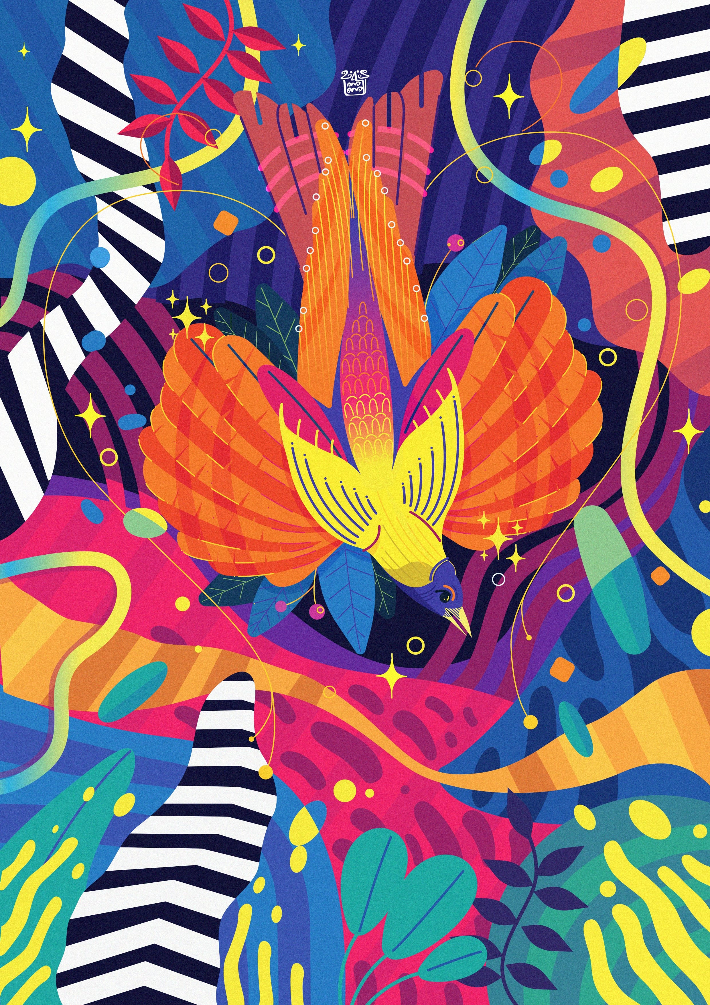 BIRDS OF PARADISE branding design fireart fireart fireart studio graphic design illustration logo ui ux vector