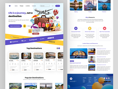 Travel Agency Landing Page UI adventure website app app design hotel booking website landing page mobile mobile app tour website travel agency travel web design travel website travelling website ui uiux ux vacation web design website design