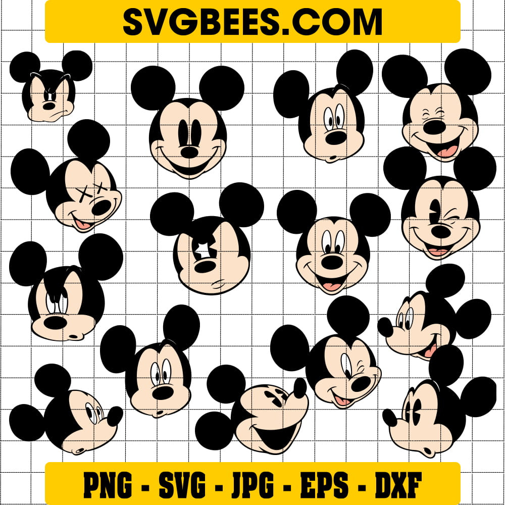 Mickey Mouse Face SVG by SVGbees: SVG Files for Cricut - Get Premium ...