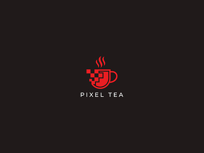 Pixel Tea Logo Concept brand identity branding creative logo cup logo flat logo logo minimal logo minimalist logo modern logo pixel pixel logo pixel logo concept pixel tea soup cup logo soup logo tea cup logo ui