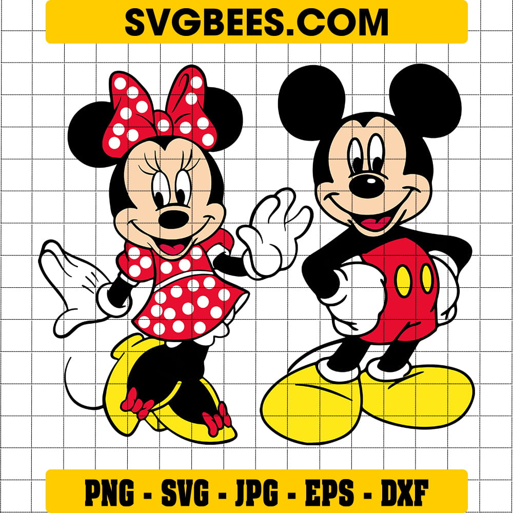 Mickey and Minnie Mouse SVG by SVGbees: SVG Files for Cricut - Get