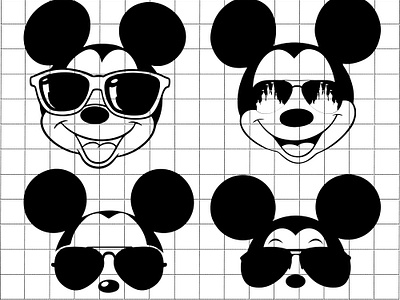 Mickey Mouse With Sunglasses Svg - free svg files for cricut