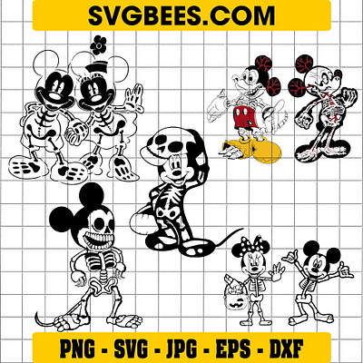 Mickey Mouse Skeleton SVG mickey mouse skeleton svg svgbees