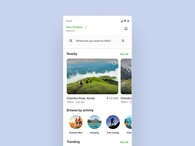 Hiking UI | HomScreen design ui