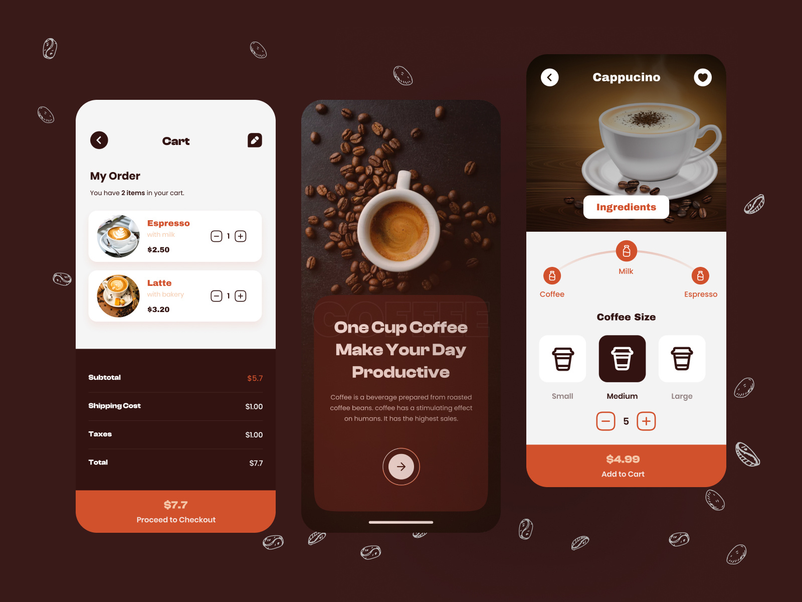 Coffee Shop Mobile App by Billal Hossain on Dribbble