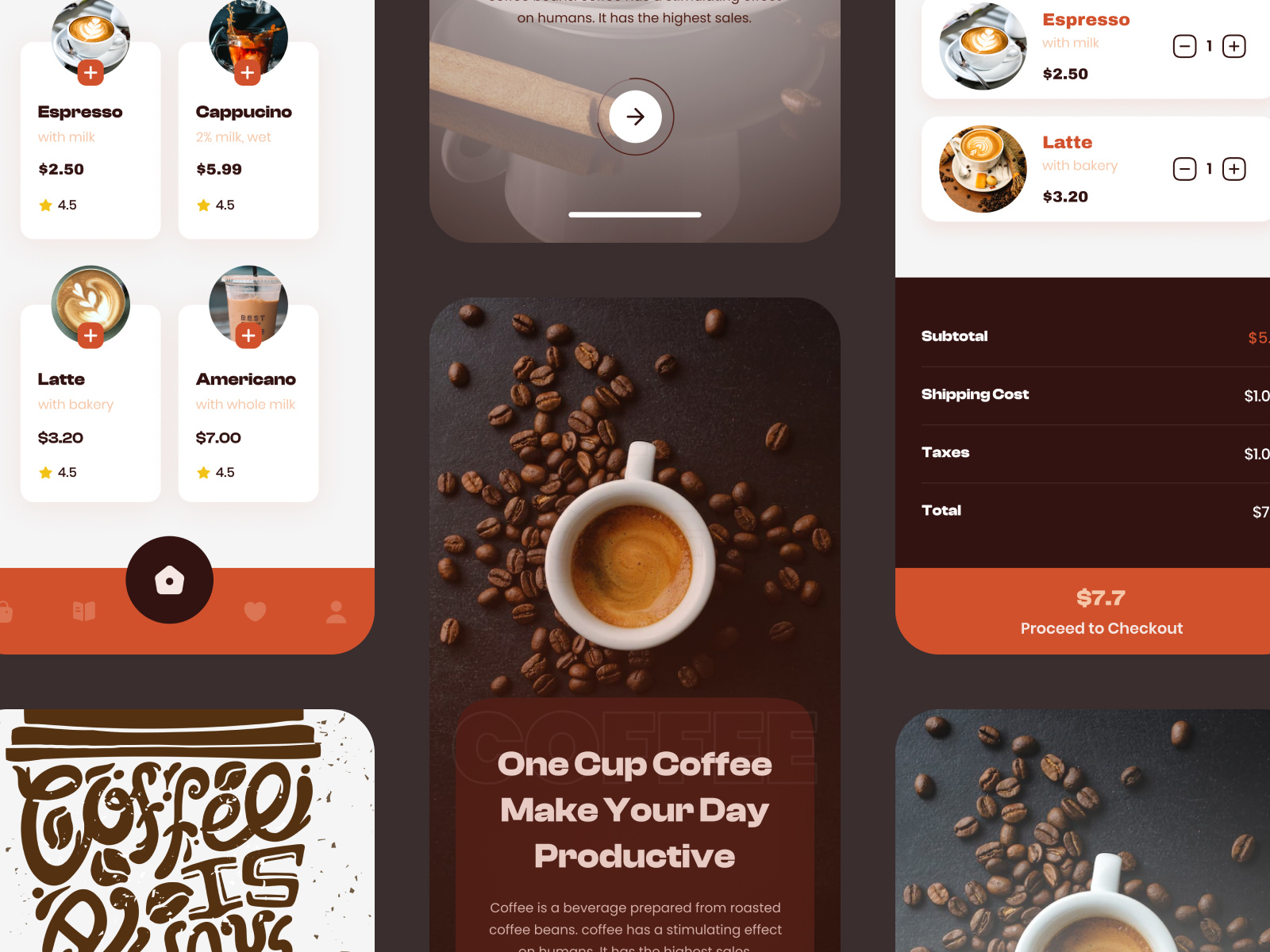 Coffee Shop Mobile App by Billal Hossain on Dribbble