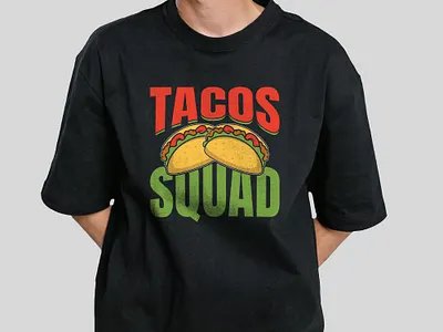 Tacos Squad Vector T-shirt Design With Free Mockup amazon tshirt graphic tshirt illustration merch by amazon print print on demand tacos tacos lover tacos mom tacos tshirt teepulic teespring trendy shirts tshirt tshirt design tshirt for men tshirt for women typography tshirt unique tshirt vector tshirt