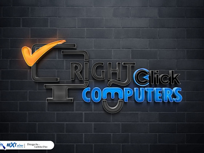 Right Click Computers Logo With Outputs graphic design logo