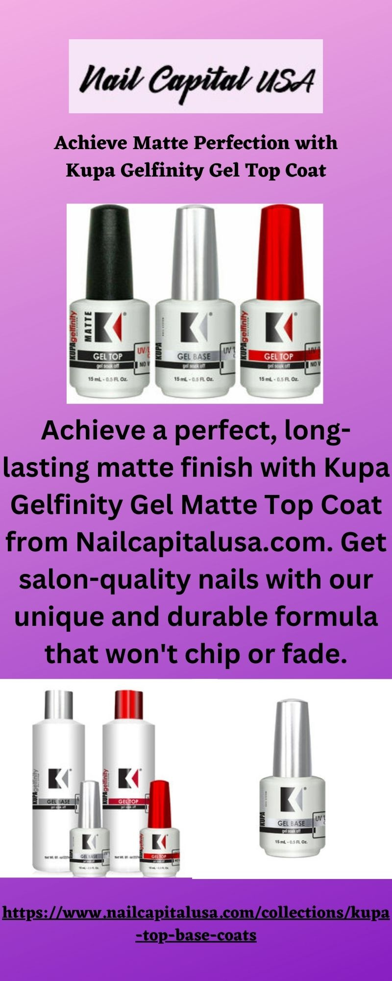 Achieve Matte Perfection with Kupa Gelfinity Gel Top Coat by