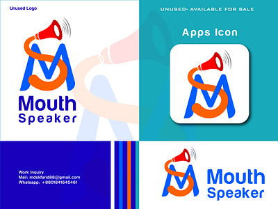 Mouth Speaker Logo 3d logo a b c d e f g h i j k l m n o p apps logo brand identity logo branding company logo graphic design mark logo minimalist logo modern logo monogram typographic logo vector