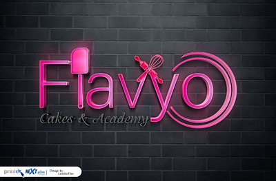 Flavyo cake Logo with Outputs graphic design logo