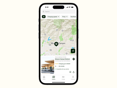 EV Charging app design charging app design details electric electric vehicle charging ev ev charging filter map mapbox minimal product design search ui vehicle